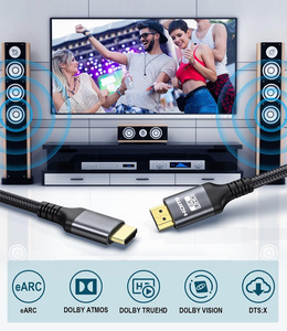 Nhà Máy Chứng Nhận 8K <span class=keywords><strong>HDMI</strong></span> 2.1 Cáp Mạ Vàng 1M 2M 1.5M 3M 10M <span class=keywords><strong>HDMI</strong></span> Cáp 8K 60Hz 3D 48Gbps Nylon Bện <span class=keywords><strong>HDMI</strong></span> 8K Cáp - Product Image 3