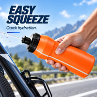 Bouteille de sport à presser de 32 oz, en plastique, pour vélo, avec indicateur de niveau d'eau, logo personnalisé, directement de l'usine