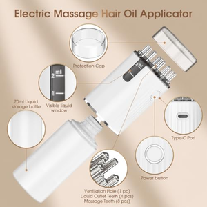 Bouteille applicatrice d'huile capillaire avec logo personnalisé, peigne applicateur d'huile essentielle pour la croissance des cheveux, applicateur pour le cuir chevelu - Product Image 3