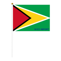 Drapeau du Ghana, petit drapeau à main résistant aux intempéries en polyester pour la décoration de table, les événements scolaires, les matchs de football, les défilés, les célébrations