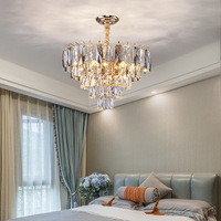 Lampe suspendue à faisceau large 360° pour salon, chambre et salle à manger d'hôtel, lustre moderne de luxe en cristal, garantie 2 ans