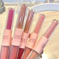 Brillo de Labios Doble Punta al Por Mayor Maquillaje de Alta Calidad Translúcido Efecto Agua Baja Saturación Resistente al Agua Barro Labial Lápiz Labial