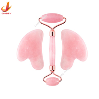 Gros Derma naturel pierre Visage Jade Nouveau Style Visage De Massage Rose Quartz Rouleau