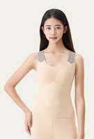 Gilet thermique côtelé sans couture rembourré pour filles 290g, antistatique, anti-boulochage, couche de base chaude pour adolescentes, OEM ODM Vente en gros