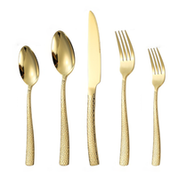 Ensemble de 5 couteaux à dîner vintage noirs de luxe en acier inoxydable 304, couverts durables de qualité alimentaire pour mariages