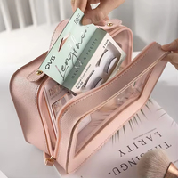 Nouvelle Trousse de Maquillage Portable Grande Capacité en PU Style 2026 avec Logo Personnalisé en PVC