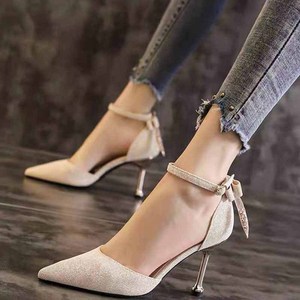 High Heels Women Spring and Autumn New Explosive Pointy - Word With Bow Hollow Single Shoes - Product Image 3