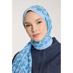 Écharpe à imprimé léopard Pure Tone, robe modeste bleu ciel avec des tons bleus - Product Image 2