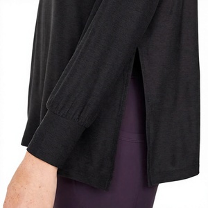 Camiseta de Manga Larga para Mujer, Cuello Redondo, Jersey Suave, Informal, Básica, para Uso Diario, Fabricante de Ropa al Por Mayor - Product Image 3
