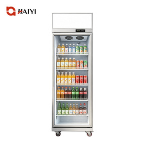 Refrigerador comercial con puerta de vidrio para almacenamiento de bebidas, con estantes ajustables, nevera expositora de bebidas para tienda - Product Image 1