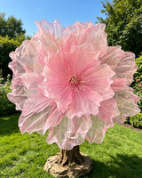 Fleur de pavot rose géante artificielle en soie, grande décoration florale pour mariage, fête, exposition en centre commercial
