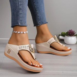 Sandales compensées à lanières pour femmes, style romain, nouvelle collection été, grande taille, pour la plage, Roman231 - Product Image 6