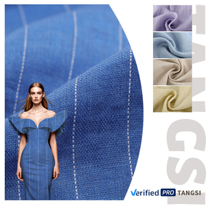 Vải cotton linen nhuộm sợi hữu cơ bán buôn giá gốc, chất liệu mềm mại, may áo sơ mi, đầm, vải may mặc đặt may theo yêu cầu - Product Image 1