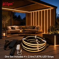 Bande LED haute luminosité pour panneau à lattes en bois, décoration intérieure, lumière chaude 3000K-3500K avec gradation intelligente Wi-Fi