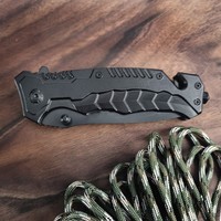 Couteau de poche tactique pliable de haute qualité pour la chasse, la survie en camping, multifonctionnel, noir, avec manche en aluminium 3cr13