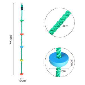 Columpio de cuerda para niños con discos coloridos, 2,2 m de longitud, para equipos de juegos en interiores y exteriores, de 2 a 4 años - Product Image 3