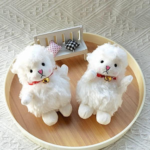 Porte-clés mignon en peluche mouton, pendentif animal agneau pour anniversaires et occasions spéciales, super doux, matériau principal en coton PP, personnalisable - Product Image 5