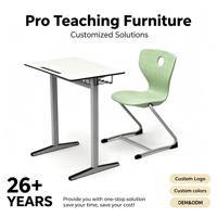 Meubles de classe individuels personnalisés, table et chaise d'école pour enfants, bureau et chaise d'étudiant modernes, bureau d'étude en métal pour l'école
