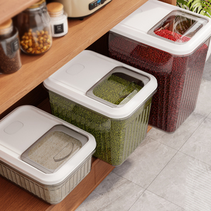 Boîte de rangement en plastique réutilisable grande et écologique avec couvercle à clapet transparent pour cuisine, bac à riz en PP de qualité alimentaire, organisateur sans BPA - Product Image 5