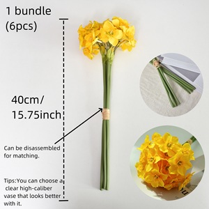 W-A0169 di alta qualità di seta artificiale narciso fiore Bouquet 6 teste narcisi fiore singolo narcisi per la decorazione della casa - Product Image 6