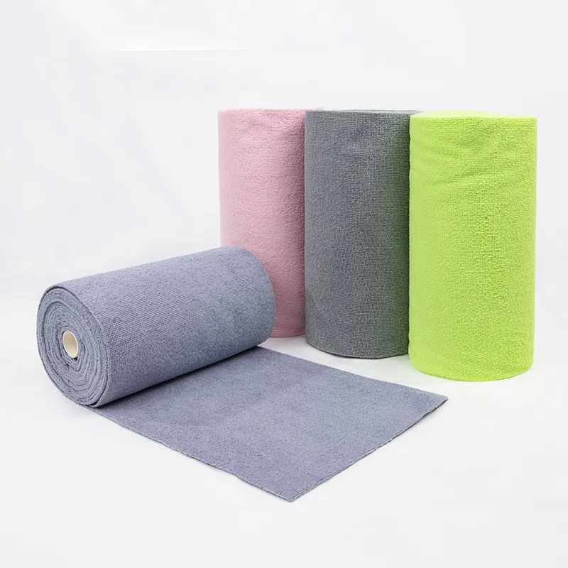 30/50/70Pcs disesuaikan ekstra besar serat mikro handuk pembersih gulungan tekstil sekali pakai malas air mata serat mikro dalam gulungan