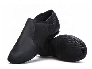 Chaussons de danse en cuir véritable <span class=keywords><strong>noir</strong></span> et marron, en cuir de mouton souple, en microfibre, chaussons de danse souples, chaussures de gymnastique et de yoga - Product Image 1