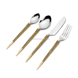 Juego de cubiertos con mango hecho a mano, cubiertos decorativos de estilo occidental hechos a mano, con acabado de plata - Product Image 5