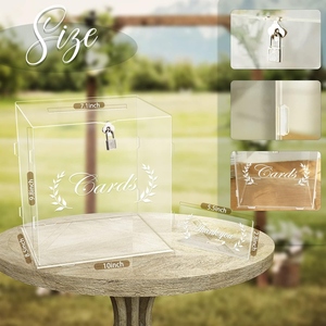 Caja de acrílico <span class=keywords><strong>para</strong></span> tarjetas de boda, caja de dinero, caja de tarjetas de regalo con cadena de luz <span class=keywords><strong>para</strong></span> recepción de boda, fiesta, graduación, decoraciones de <span class=keywords><strong>cumpleaños</strong></span> - Product Image 6