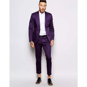 Su misura abiti da uomo da sera su misura viola 2 pezzi (giacca + pantaloni) Set Slim da uomo - Product Image 2