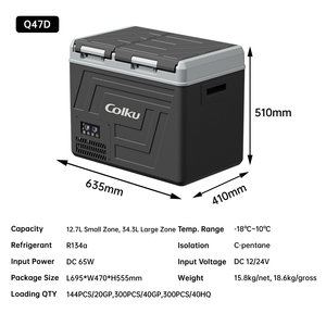 Congelador para Auto Colku Q47D, Refrigerador Portátil de 12V y 47 Litros, <span class=keywords><strong>Nevera</strong></span> para Camioneta de Doble Zona con Control de Temperatura Independiente - Product Image 2
