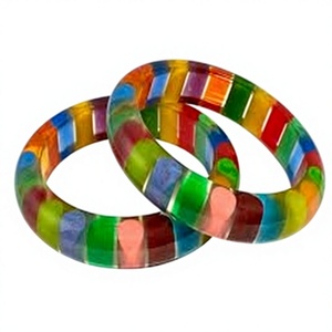 Pulseras de Resina Clásicas, Brazaletes de Moda con Forma Hexagonal, Multicolores, Hechos a Mano, Joyería Unisex, Juego de Brazaletes de Acrílico y Lucite - Product Image 5