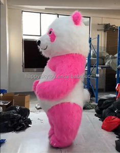 Tenue longue fourrure rose couleur <span class=keywords><strong>Panda</strong></span> gonflable Costume 2/2.6/3m géant <span class=keywords><strong>Panda</strong></span> mascotte Costume vêtements gonflables pour la <span class=keywords><strong>location</strong></span> d'événements - Product Image 2
