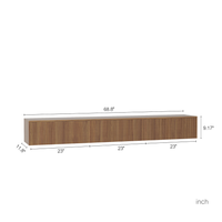 Soporte de TV Flotante para Montar en la Pared con 16 LED de Colores, Soporte de TV Moderno de 69 Pulgadas, Mueble de TV Flotante para Televisores de 55, 60 y 65 Pulgadas