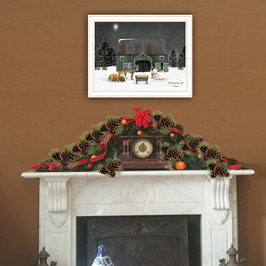 HMS bianco incorniciato parete arte-natale mangiatoia scena ricordando la notte decorazione della parete - Product Image 6