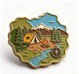 Pin de Solapa Personalizado de Esmalte para Camping, Insignia Metálica con Respaldo Magnético para Clubes al Aire Libre, Souvenir Promocional - Product Image 3