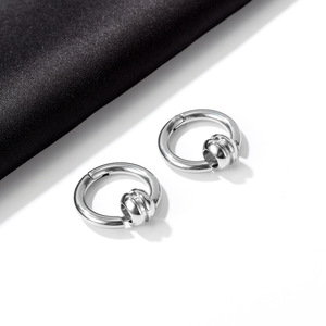 Boucles d'oreilles circulaires au design minimaliste japonais et <span class=keywords><strong>coréen</strong></span>, personnalisées, rétro, pour hommes, en acier inoxydable, pour boîte de nuit, cadeau - Product Image 5