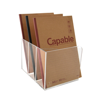 Organisateur de bureau en acrylique transparent de luxe à 3 compartiments pour trier les documents, idéal pour la maison, l'étude, l'école et le bureau (OEM d'usine)