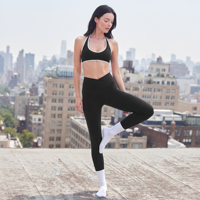 Ensemble de sport pour femme, couleur contrastée, dos nu, haute qualité, pour gym, fitness, pilates et yoga, avec soutien et séchage rapide