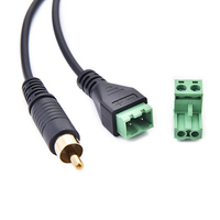 Audio chapado en oro RCA macho a verde 2 pines Terminal sin soldadura Cable adaptador de enchufe Lotus Audio cableado AV Cable de enchufe