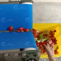 Automatische versfruit- en groenteverwerkingsmachine voor aardbeien, kersentomaten en avocado's; halveermaker, splits- en snijmachine met motor