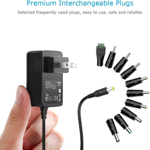 12V 1A 12W Wall Mount Power <b>Adapter</b> Universal Switching Power Supply with 10 Detachable <b>Plugs</b> for Household Electronics - Product Image 3