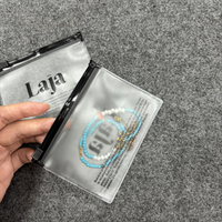 Pochette zippée personnalisée en PVC dépoli transparent pour bijoux (bagues, boucles d'oreilles), avec logo imprimé