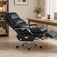 Chaise de bureau ergonomique moderne pour cadre, fonction massage, cuir synthétique PU noir, pivotante, pour visiteur, bureau informatique