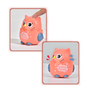 Bemay Toy Press <span class=keywords><strong>and</strong></span> <span class=keywords><strong>Go</strong></span> Toys Cabeza de rotación de 360 grados Animal Cute Cartoon Press Sliding Owl Toy para niños - Product Image 2
