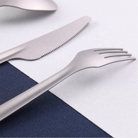 Ensemble de couverts en titane mat pur pour le camping en plein air ensemble de couverts ustensile cuillère fourchette couteau avec ouvre-bouteille
