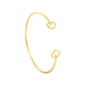 Brazalete Abierto en Forma de Corazón para Mujer, Color Dorado, Joyería de Moda, Regalo, Hecho en Dongguan, Número de Pieza BR92910GG - Product Image 5