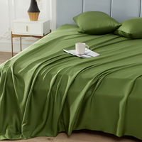 Ensemble de draps de lit 4 pièces de luxe moderne gonflable en fibre de bambou 100% pour lit King et Queen avec housse de couette 300TC écologique
