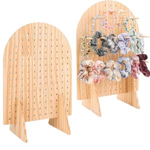 Solid Wood Desktop Pegboard Hair Tie Display Rack Adjustable Jewelry Storage Rack Home Entryway <b>Key</b> <b>Hanger</b> - Product Image 5