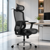 Chaise de bureau ergonomique pivotante de direction, dossier haut réglable avec soutien lombaire, fournie directement par l'usine