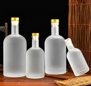 Bouteille en verre personnalisée de 375 ml, 500 ml, 750 ml, 1 L, transparente ou givrée, pour <span class=keywords><strong>vodka</strong></span>, whisky, gin, tequila, rhum, <span class=keywords><strong>cocktail</strong></span>, brandy, avec bouchon - Product Image 4